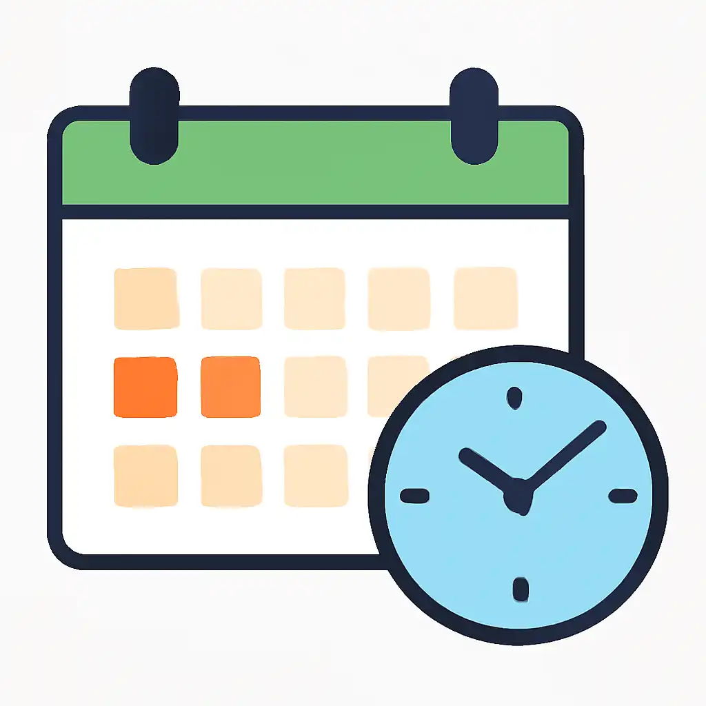 Calendar with clock: Tiranga Lottery timing and schedule visual
